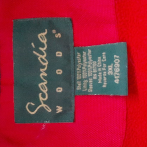 Scandia Woods Red Black Winter Zip Snap Up Closure Jacket Coat Size 3XL - Picture 3 of 12